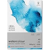 Winsor & Newton Carta per acquarello, Grana Fine, 300gr, Miscela Di Fibre di Cotone 25% e Cellulosa, Bianco Naturale,, Priva 