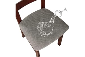 LANSHENG Fundas para sillas Pack de 6 Fundas sillas Comedor Fundas elásticas, Fundas de Asiento para Silla,Diseño Jacquard Cubiertas de la sillas Funda de Asiento sin Respaldo (Pack de 6,Gris Claro)