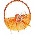 Sirene Mini Borsette in Organza plissè, PRONTE all'Uso, Adatto per Confetti e Ogni Occasione (Sfumato Arancio, 6)