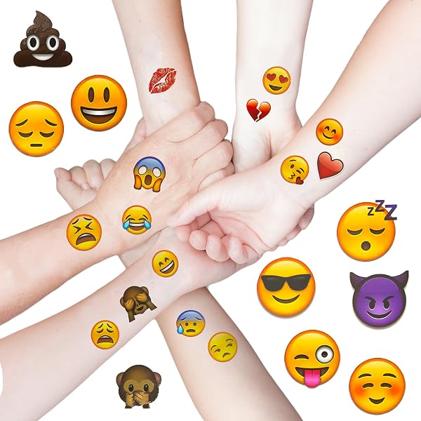 Henbrandt Temporäre Tattoos – Cute Creatures, 36 Stück, Bunt, Für Kinderpartys