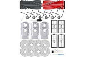 iRobacc 23 Stück Zubehör für Roborock Saros 10R/G20S Ultra Saugroboter, 2 Hauptbürsten, 4 Seitenbürsten, 5 Staubbeutel, 4 HEPA-Filter, 6 Wischpads usw.