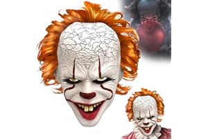 BUOAZR - Máscara espeluznante de látex, ideal para Halloween, Carnaval y Cosplay, máscara de terror para adultos, unisex, realista y cómodo, cabeza completa