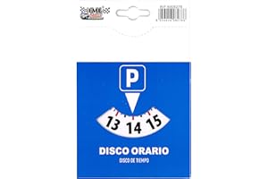 CUCUBA Disco Orario Parcheggio Ora di Arrivo in Cartoncino 77x100 mm con Tasca Adesiva in PVC Trasparente