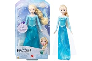 Mattel Disney La Reine des Neiges Elsa Poupée Chantante, chante la chanson «Libérée, délivrée» issue du film «La Reine des Neiges» dans langues: Anglais, Français, Portugais, Espagnol, JDX48