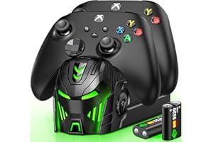 HELLCOOL Charging Dock for Xbox Controller with 2x5520mWh Rechargeable Battery for Xbox Series X|S,Xbox One/Elite/S|X Console,Battery Pack for Xbox Charger with Battery Compartment/LED Display