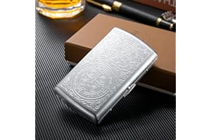 OHAODUO Papierośnica w stylu vintage, srebrna, metalowa, mała, dla kobiet i mężczyzn, w stylu vintage, antyczna, srebrna, złota, dla kobiet i mężczyzn, na 12 papierosów, z pudełkiem prezentowym (KSTD yin)