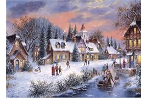 AVEJOYS Puzzle 1000 Teile Erwachsene Warme Winternacht 70 x 50 cm Puzzles für Erwachsene Klassische Puzzles 1000 Teile Erwachsene Puzzles Schwer Pädagogisches Spielzeug Erwachsene Kinder 1000 Teile