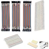 5 Breadboard Kit with Dupont Cables, 400 and 830 Points Protoboard with Jumper Wire 40 Pins M/M M/F F/F, Electronic Protoboar