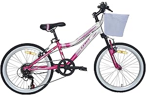 Ümit 20" Diana Bicicleta Pulgadas con Cambio y Suspension, Unisex niños, Rosa-Blanco