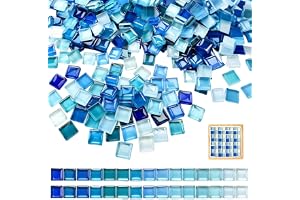 TenaLucy 1 100 Pris DIY Mosaik, 1 kg mosaik utomhusplattor, 1 x 1 cm färgglada stenar mosaikplattor för barn, glas mosaik för