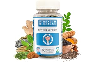 STRENGTH & SPICES100% NATURAL VEGAN FOOD SUPPLEMENTS Strength & Spices Natural Thyroxine, Thyroid Support Supplement for Better Mood and Energy, Hormone Balance for Women and Men, Rich in Maca Root, Kelp, Ashwagandha and Brazil Nuts, 1000mg, 60 Capsules