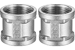 QEAPUG 2 Pz Manicotto in Acciaio inossidabile, Raccordo Filettat, 1" Femmina a 1" Femmina BSP Filettatura in Acciaio inossidabile, Raccordi ﻿