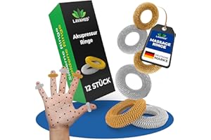 LAVAMED® Akupressur Ringe (12 Stk.) Fingerringe als Massageringe für Finger - Akupressurringe Skills Ring Fingerring, Massagering zur Fingermassage & Anti-Stress-Ring als Stressabbau Hilfe