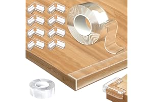 FOENWOEN Paraspigoli Per Bambini 5M, Preadesivo Paraspigoli Angolari In Gomma con 8 Pezzi Para Spigoli per Mobili Trasparenti Para Spigoli Bimbi per Tavoli, Scale, Cassetti