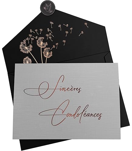 Carte Sincères Condoléances Avec Enveloppe Blanche - Décès Et