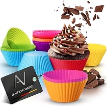 Amosfun 12 Pezzi Stampini In Silicone Per Muffin E Torte - Antiaderenti, Riutilizzabili E Colorati