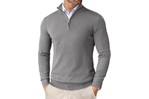 COOFANDY Maglioni da Uomo Dolcevita Maglione Lavorato a Maglia Zip a Quarti Slim Fit Maglione Invernale Caldo Pullover Leggero Maglione Solido a Maniche Lunghe Classico