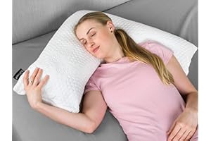 AviiatoR® Extra Filled V Pillow With Zippered Pillowcase | Adjustable Firmness | UK Made | Orthopedic Pillow for Pregnancy | Neck, Back, Knee Pain Relief, Bed Wedge Support For Nursing | Hollow Fibre