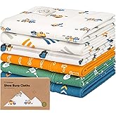 Organik Geğirme Bezleri Erkek Bebek Kız - 6 B&uuml;y&uuml;k Pamuklu Muslin Bezleri Bebek Bezleri S&uuml;per Emici Ultra Yumuşak Yenidoğan Seti Cinsiyet N&ouml;tr Makine Yıkanabilir Dayanıklı İnşaat&ccedil;ılar Paketi