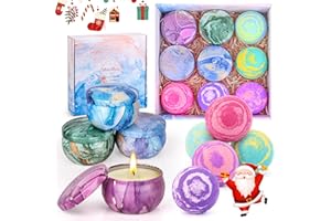 KERCAMKEL Prezenty dla kobiet, zestaw upominkowy z 5 bombami do kąpieli i 4 świecami zapachowymi, aromaterapia Relaksujące prezenty świąteczne dla kobiet, mam i dziewczyn