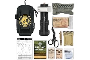 RHINO RESCUE EDC IFAK - Kit de trauma Molle Tactical Bag Trauma Kit para llevar todo el día, color negro