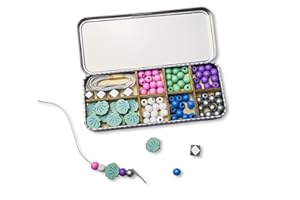 COTTON TWIST Kids Mermaid Bracelet Making Craft Kit - Children Creative Beading Jewellery Designing DIY Play Set with Tin - Suitable for 3-8 Years