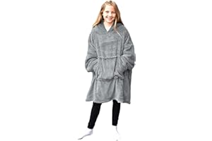 HOMELEVEL Felpa Bambino Cappuccio Oversize - Pigiama Bambina Invernale Felpato - Felpa XL Tasca Marsupio - Felpe Coperta Pile Sherpa - Hoodie Ragazzi