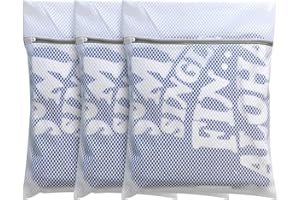 FOYER NUAGE 3PCS Honeycomb Mesh Laundry Bags for Delicates with Zipper,Travel Storage Organize Bags,Clothing Washing Bags for Blouse,Hosiery,Pants,Extra Strong,Medium 16x20inch(3M)