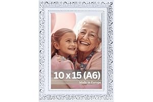 Victor Marcos de Fotos Vintage Rubens Blanco Plata en 10x15 cm (A6) - Moldura: 30x20mm - Marco Barroco - Antiguo - Marco 10x15 Blanco