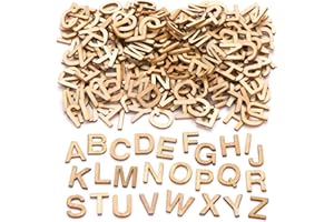 Baker Ross Miniplantillas de cartas de madera AW350 (260 piezas) para que los niños las decoren y muestren, 13 mm