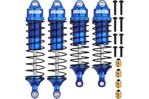 ARRAROWN Lot de 4 amortisseurs avant et arrière de voiture télécommandés à l'échelle 1:10 compatibles avec Traxxas Slash/Rustler/Stampede 4x4 4WD Pièces de rechange #5862 (bleu)