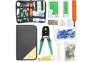 Weiope Comprobador de Cable de Red RJ45 Network Tool Tester Kits Red Profesional Mantenimiento de la Computadora LAN Tester 9 en 1 Herramientas Red de Reparación