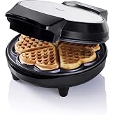 Bestron Heart Shaped Waffle Maker, Retro Design Waffle Maker, Non-Stick Coating, Copper Collection 700 Watts, Colour: Black/S
