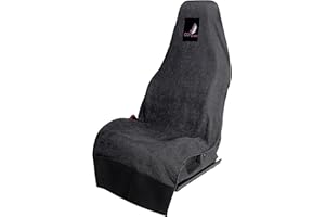 Cov My Seat Serviette Haut de Gamme Housse Protection Siège Voiture Auto Avant Universel Anti Transpiration (Coton Noir & Logo Violet, X 1 Piece/Serviette)