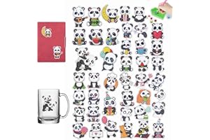 JODSEN 43 Pcs Diamond Painting Stickers Kits for Kids DIY Panda Mosaic Diamond Art Stickers Creative 5D Animal Diamond Painting Kits by Numbers Decoration Stationery Stickers Gift Crafts Set for Boy Girl