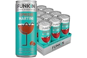 FUNKIN Cocktails Ready to Drink Espresso Martini Nitro Cocktail Cans | 5% ABV | Velvety Texture, Smooth Head | Just Pop & Pour, Serve Chilled | Rich, Indulgent, & Energising | 200ml, Pack of 12