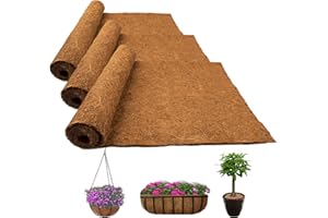 Fengaim Coconut Mat Garden Plant Mat, 100% Organic Coco Liner Mulch for Plants, Plant Protection Winter, Winter Protection for Pot Plants, Weed Control Fabric Mat, Coconut Rug (3 Packs 100 x 40 cm)
