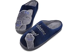 Mishansha Zapatillas de Casa Mujer Hombre Antideslizante Cómodas Pantuflas para Invierno Cálido Suave