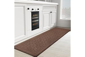 COLOR&GEOMETRY Color G Kitchen Mat 45 x 150 cm, Kitchen Rug Non Slip Washable, Anti Fatigue Kitchen Carpet Machine Washable, Absorbent Kitchen Runner for Kitchen, Dining Room, Laundry Room (Brown)