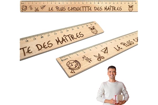 ERNESTINE - Règle maître personnalisé avec texte - cadeau fin d'année scolaire - idée cadeau professeur et maître d'école - cadeau maître école - cadeau instituteur et enseignant merci professeur