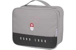 upain First Aid Bag Empty Small Medical Kit Pouch Travel Emergency Pouch Lightweight Medicine Storage Bag Multifunctional Layered for Emergency Home Office Car Outdoors Boat Camping Hiking