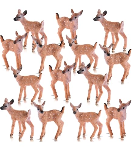 Lot De 6 Figurines Animaux De La Forêt UOCAI – Cerfs Réalistes En PVC – Pour Jeu éducatif Et Décoration De Gâteau