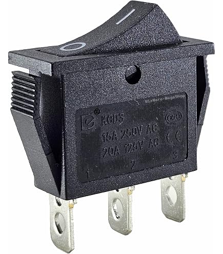 Interrupteur à Bascule Étanche 230V 15A - 3 Broches, Éclairage Rouge | Pour Extérieur, Maritime, Camping