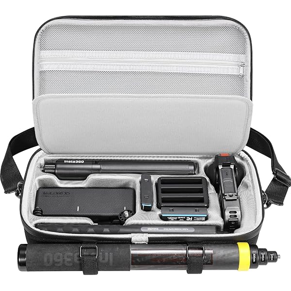 Étui Rigide De Voyage Pour Insta360 X5 - Coque EVA, Protection Anti-chocs, Rangement Accessoires, Sangle Perche à Selfie