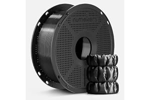 NUMAKERS Silk PLA 3D Printer Filament, 1.75mm, Dimensional Accuracy +/- 0.03 mm, 1 kg Spool (2.2 lbs), Compatible with Most FDM Printers (Black)