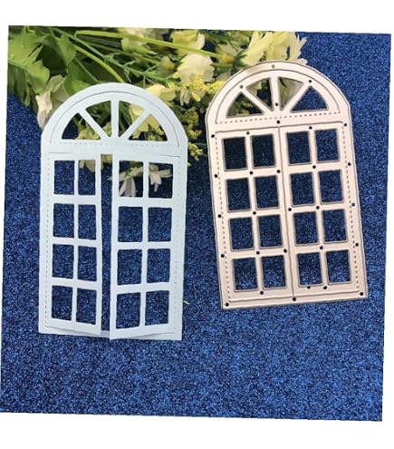 BENECREAT Matrices Découpe Métal Cadres Fenêtres Et Portes - Pochoirs Gaufrage Pour Scrapbooking Et Cartes Gabarits Découpe Scrapbooking