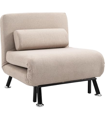 BTZHY Fauteuil Chaise,Canapé Pliant 2 En 1 Avec Pédale, Chaise Longue Avec Accoudoir Rembourré épais, Dossier Inclinable Réglable, Tissu Tactile Et