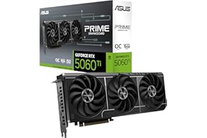 ASUS Prime NVIDIA GeForce RTX 5060 Ti OC Edition, Scheda Grafica 16 GB GDDR7, 128 Bit, PCIe 5.0, 3 Ventole Axial-Tech, 1 HDMI 2.1, 3 DisplayPort 2.1, GPU Tweak III, Nera, PRIME-RTX5060TI-O16G