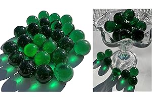 FAIRY TAIL & GLITZER FEE 25 bolas de cristal grandes transparentes verde 27 mm 500 g canicas bolas decorativas de cristal verde