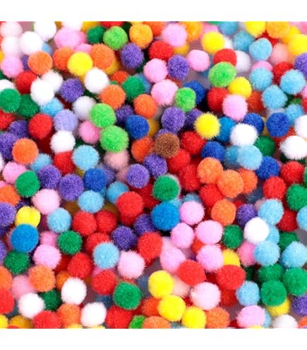 Relaxdays PON Mini Pompon, Piccole Palline Soffici da Bricolage